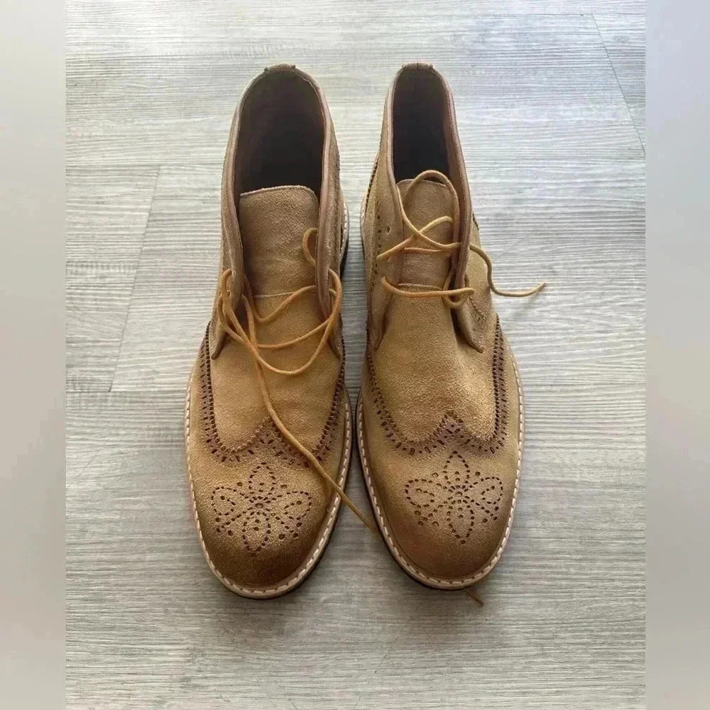 Marc Joseph Mens Vestry St Mustard Suede Ankle Boots Size 10